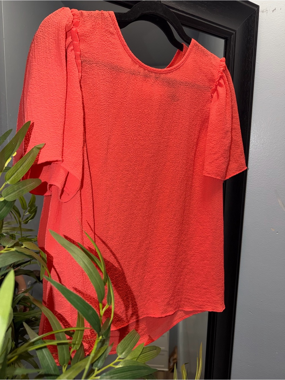 Worthington Coral Ruffled Sleeve Blouse